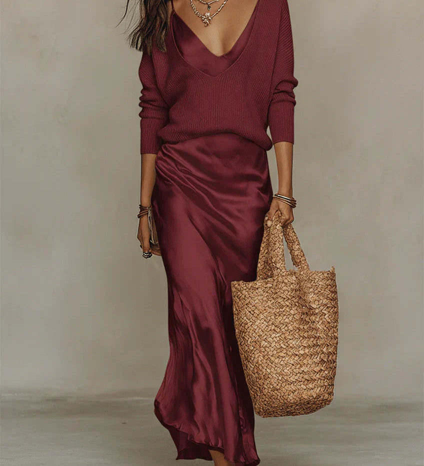 Elena | Vestido Satinado Midi