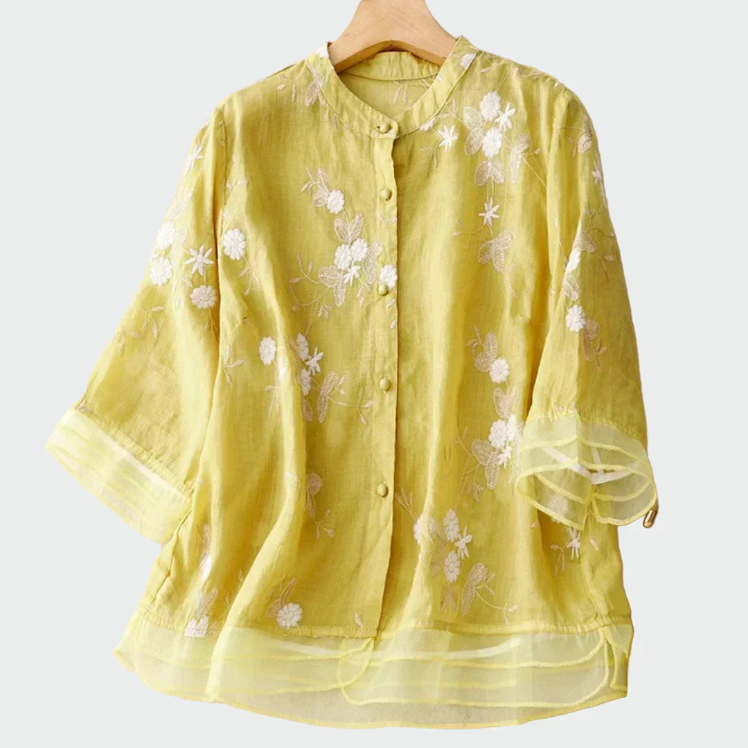 Milagros | Camisa Larga Floral