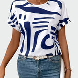 Eva | Blusa Geométrica Manga Corta