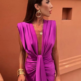 Tatiana | Vestido de Piel Plisado