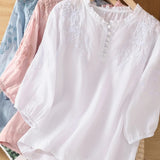 Edurne | Blusa Bordada de Lino