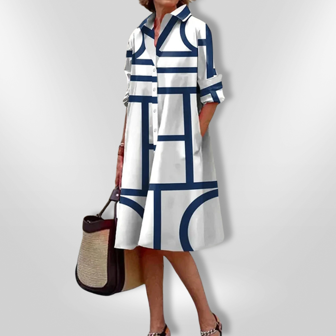 Pamela | Vestido Midi Geométrico