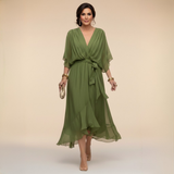 Monica | Vestido de gasa con escote en V