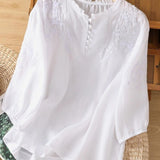 Edurne | Blusa Bordada de Lino