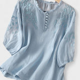 Edurne | Blusa Bordada de Lino