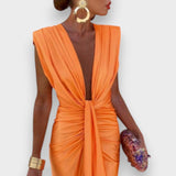 Tamara | Vestido de Piel Plisado