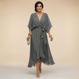 Monica | Vestido de gasa con escote en V