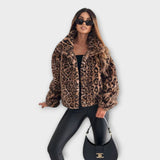 Celia | Abrigo Estampado de Cuero
