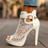 Flora | Tacones de Encaje Clásicos