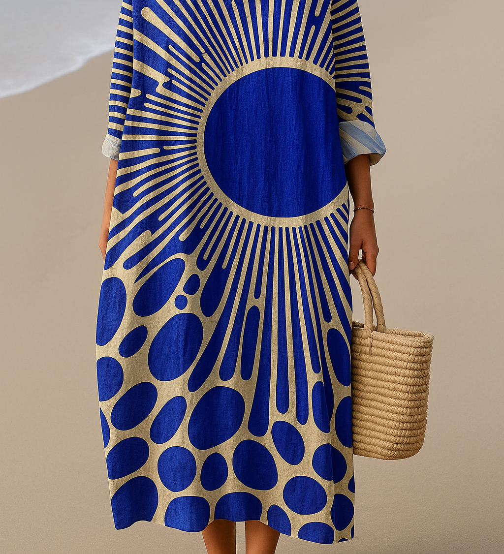 Margarita | Vestido Geométrico Fluido
