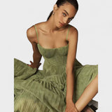 María | Vestido Plisado con Tirantes