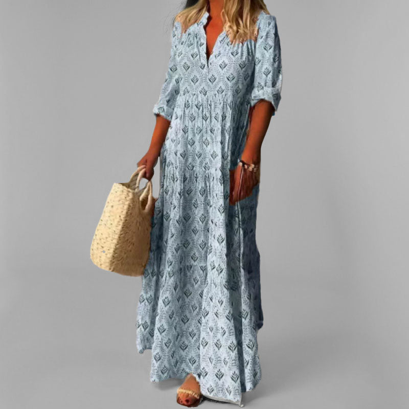 Lidia | Vestido Largo Estampado