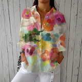 Estela | Blusa Floral de Piel