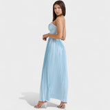 Maribel | Vestido Plisado con Tirantes