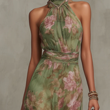 Livia | Vestido Maxi Halter Floral
