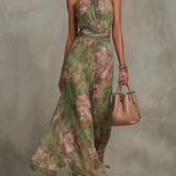 Livia | Vestido Maxi Halter Floral