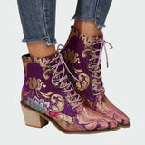 Margarita | Botines Florales de Cuero