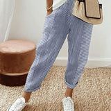 Carla | Pantalón a Rayas de Lino