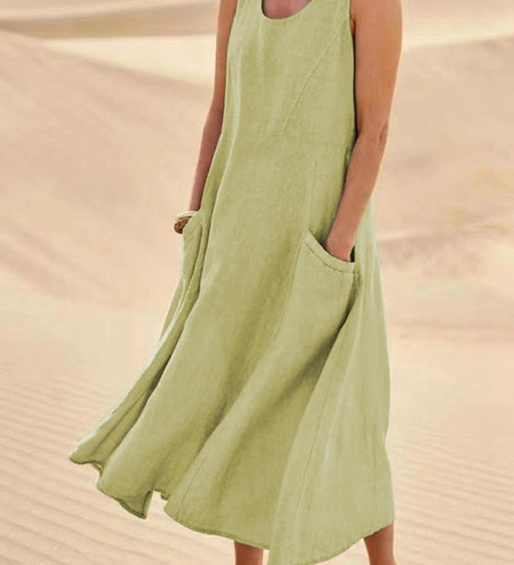 Natalia | Vestido Maxi de Algodón