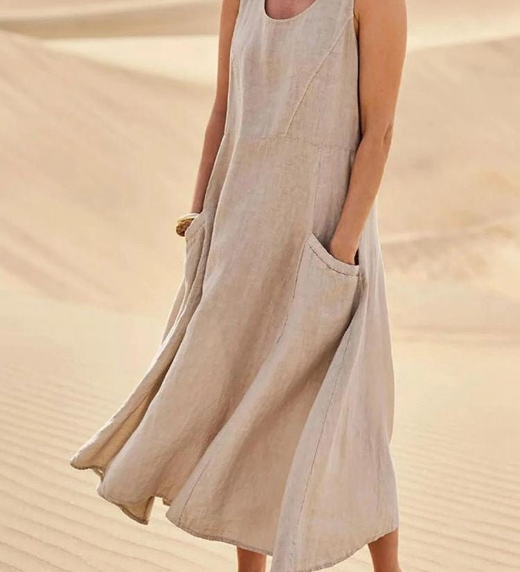 Natalia | Vestido Maxi de Algodón