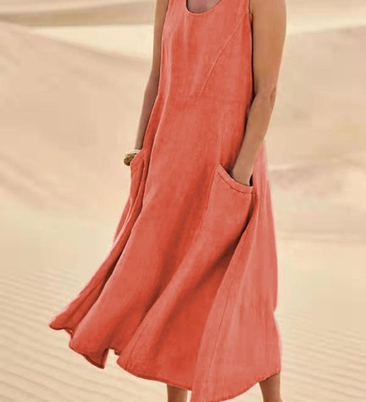 Natalia | Vestido Maxi de Algodón