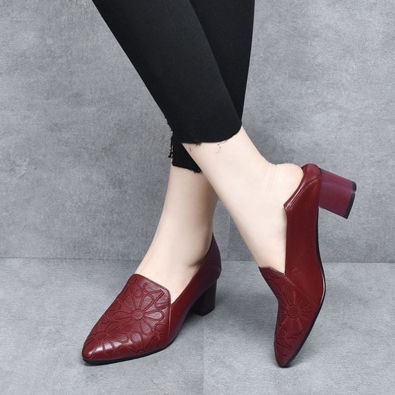 Sonia | Tacones Bordados de Piel