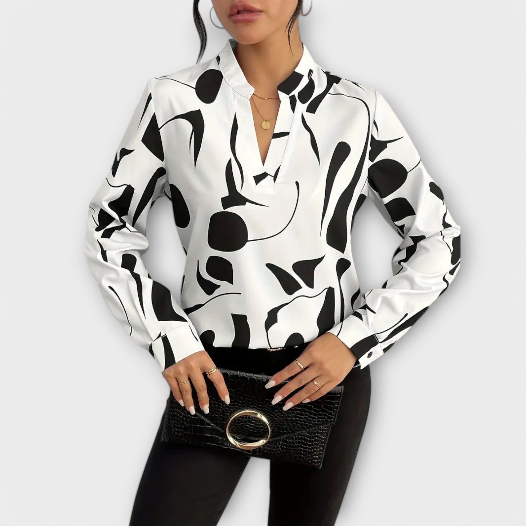 Ester | Blusa Geométrica Ajustada