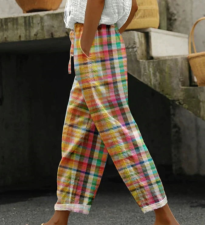 Lucía | Pantalón a Cuadros de Punto