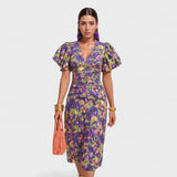 Leticia | Vestido Estampado Plisado