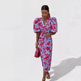 Leticia | Vestido Estampado Plisado