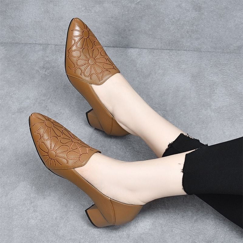 Sonia | Tacones Bordados de Piel