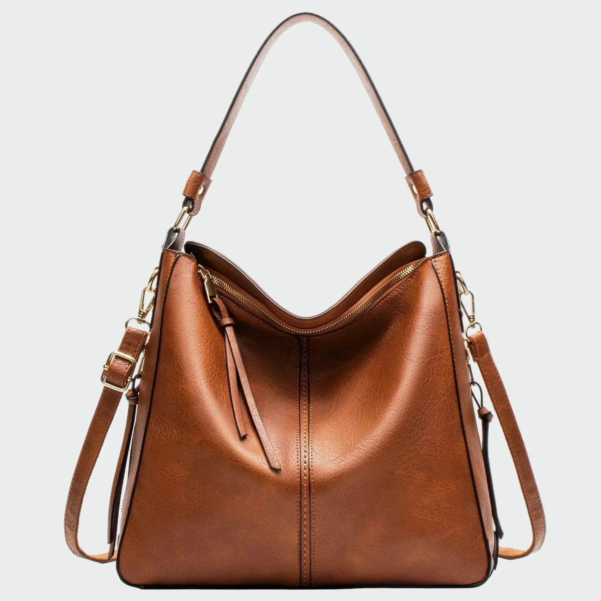 Bolsa hobo de cuero clásica
