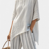 Inés | Blusa a Rayas de Piel