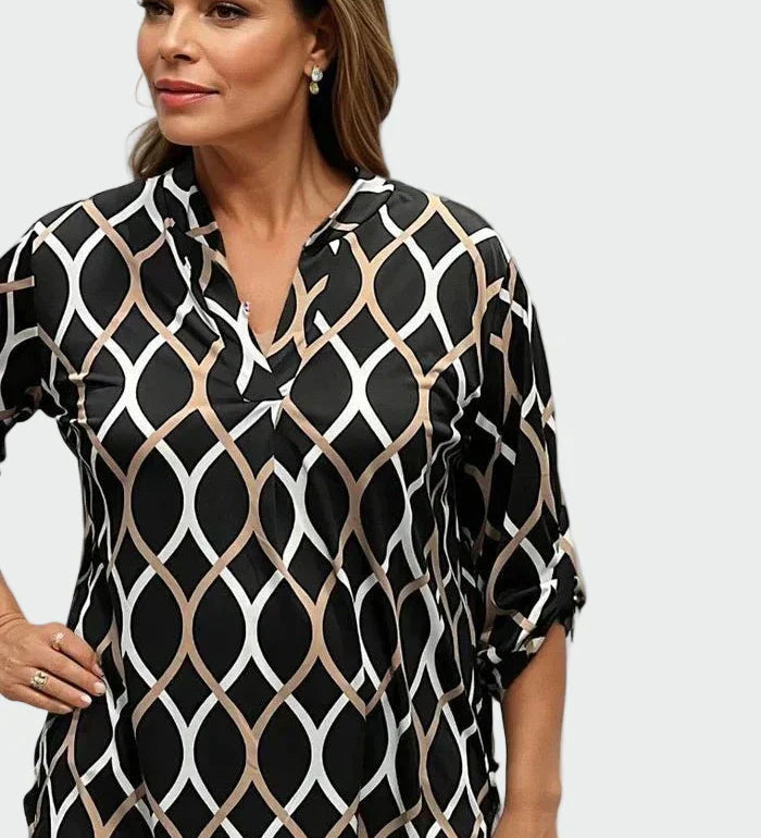 María | Camisa Geométrica Suelta