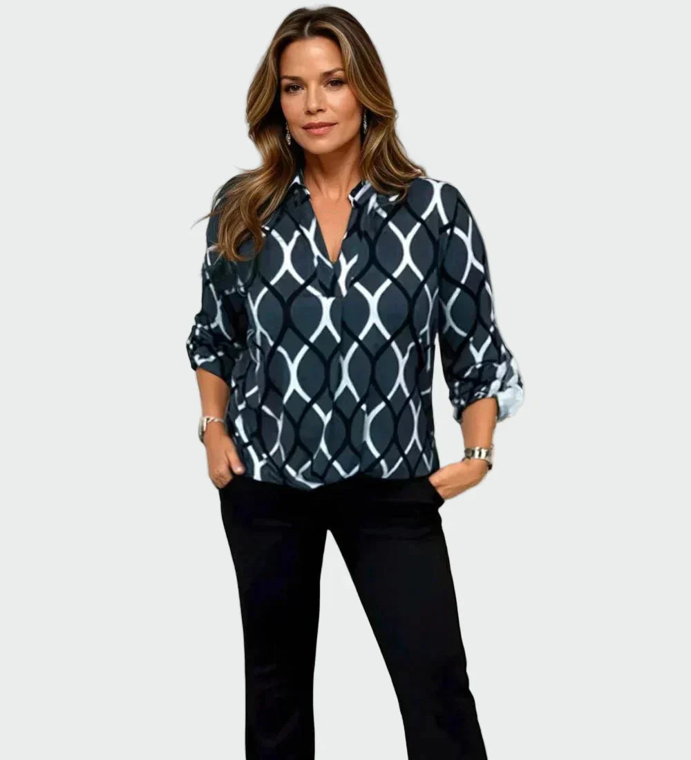 María | Camisa Geométrica Suelta