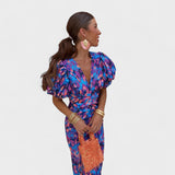 Laura | Vestido Estampado Plisado